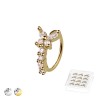 12PCS OF MULTI CZ BUTTERFLY 316L SURGICAL STEEL HOOP NOSE RING BOX